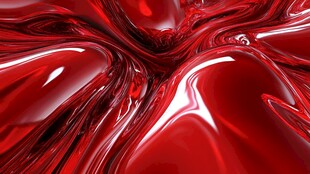 红色抽象金属流动形态