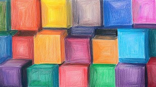 彩色方块抽象画