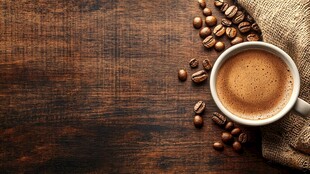 咖啡时光 木质背景