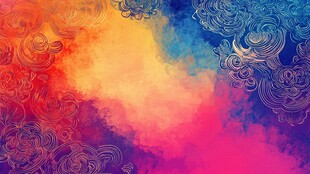 彩色抽象花卉图案