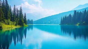 森林湖泊的宁静之美