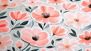 花卉图案的贴纸