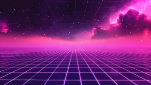 紫色星空网格地平线