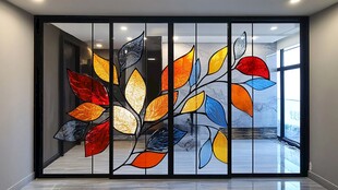 彩色玻璃艺术隔断