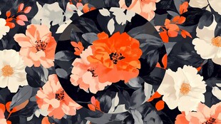 花卉图案与几何形状的交织