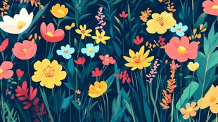 色彩斑斓的花海