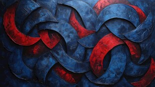 抽象艺术之红蓝交响曲