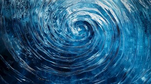 蓝色漩涡抽象画