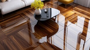 木地板上的生活场景