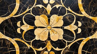 marble pattern with floral motif