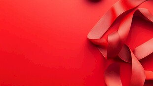 红色丝带与红色背景的交织