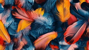 多彩羽毛的抽象艺术