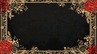 奢华复古黑金花卉框架