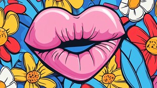 心形之吻 花卉背景