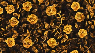 金色玫瑰花墙纸