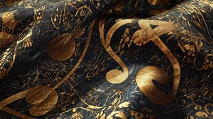 金色涂鸦艺术布料