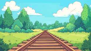 穿越绿色森林的铁路之旅
