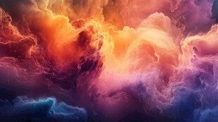 彩色云彩的抽象艺术