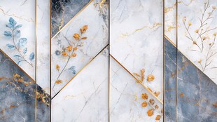 大理石与植物的优雅结合