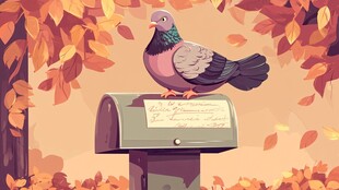 秋日的信鸽邮筒