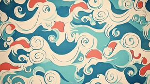 波涛汹涌的抽象画