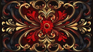 红金巴洛克风格纹样