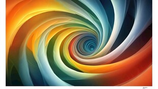多彩漩涡抽象艺术