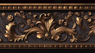 金色巴洛克风格浮雕装饰