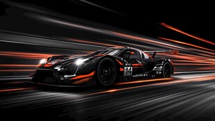 黑色赛车 橙色条纹 速度与激情