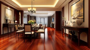现代餐厅 木地板 艺术装饰