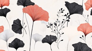 现代花卉艺术图案