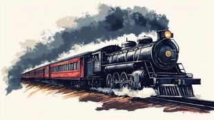 复古蒸汽火车全速前进