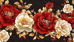 奢华复古花卉图案