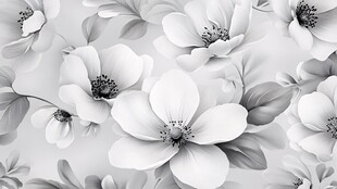 灰色调花卉图案