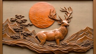 鹿与山水的和谐共舞