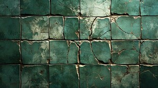 古老的绿色砖墙