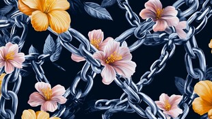 金属与花卉的交织