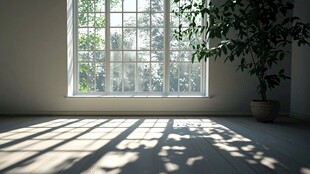 阳光透过窗户洒进房间