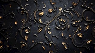黑金巴洛克风格浮雕纹理