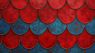 红蓝相间的鳞片图案