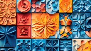 多彩立体花卉图案艺术集合