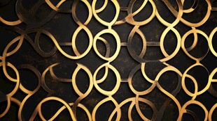 金色圆环几何图案背景