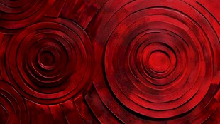 红色立体圆环纹理背景