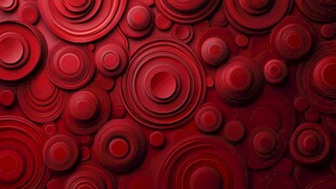红色立体圆环纹理背景