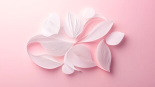 粉色背景上的轻盈白色花瓣