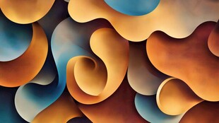 多彩卷曲图案的视觉盛宴