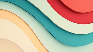 多彩波浪几何图案背景