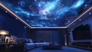 梦幻星空主题客厅天花板