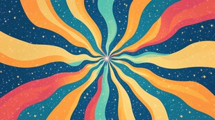 炫彩放射状抽象星空图案