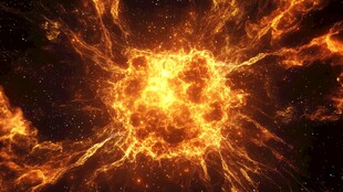 爆炸的炽热能量之光